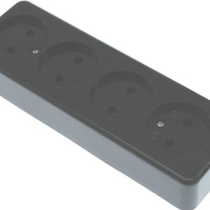 Kaiser Tafelcontactdoos Tcd 4-Voudig 2x1.0Mm 2.0Mtr Snoer Vierkant Zwart 510