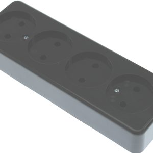 Kaiser Tafelcontactdoos Tcd 4-Voudig 2x1.0Mm 2.0Mtr Snoer Vierkant Zwart 510