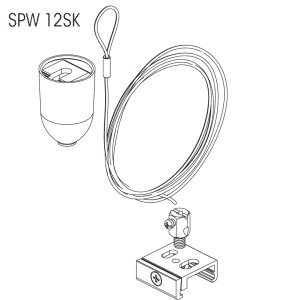 Nordic 3-Fase Draad Ophangset Compl en M6 Spw 12Sk-1/3M Grijs Alu
