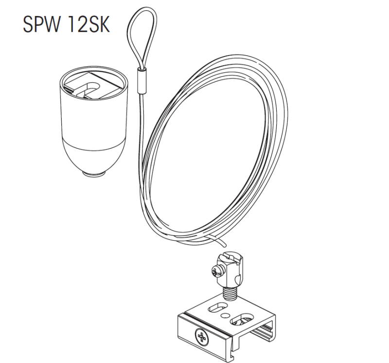 Nordic 3-Fase Draad Ophangset Compl en M6 Spw 12Sk-1/3M Grijs Alu