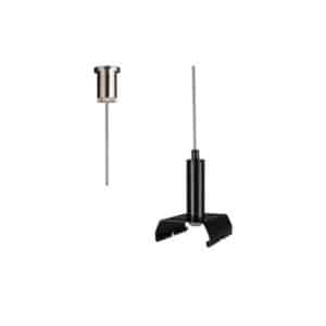 Nordic 3-Fase Pendelset in hoogte verstelb Zwart SUS1.5/BL/BR+KNOB SI