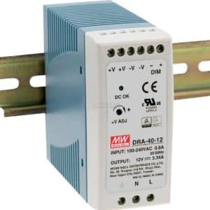 Meanwell Led Driver Din Rail Dim 24V 40W DRA-40-24 40x90x100mm
