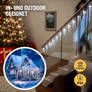 Tro- Kerst 005-028 Icicle Light Retail 200x80Cm Ww Led Zwart Wire