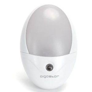 Aigostar LED Nightlight + Schemer 1.0W Ovaal model 20Lm 3000K Wit