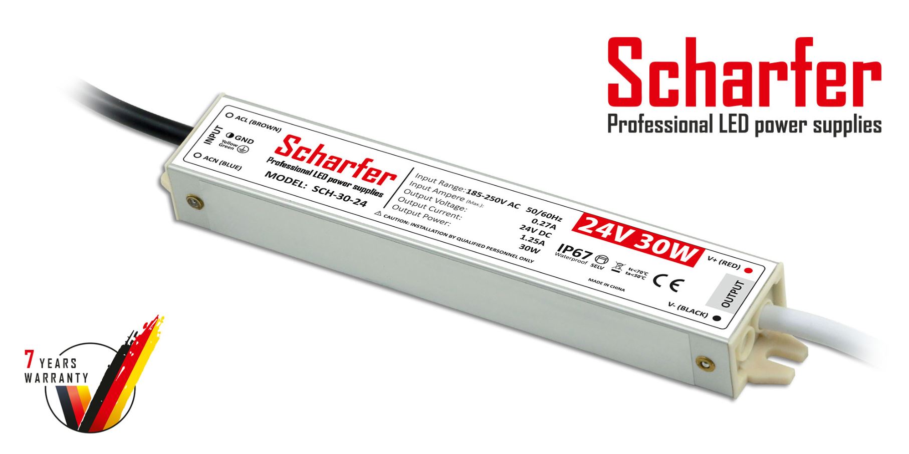 Scharfer Led Driver Power Supply 24V 30VA No-dim IP67 Metal 1 Scharfer Led Driver Power Supply 24V 30VA No-dim IP67 Metal