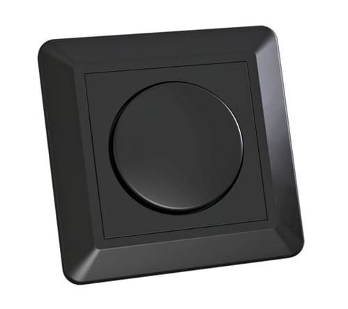 Dimmerknop met afdekraam Zwart 215-143, passend op bijvoorbeeld Tronix 215-141 LEDdimmer universal