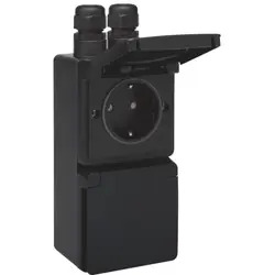 Niko New Hydro Zwart Opbouw WCD RA 2-V Verticaal 2x Wartel B-B 761-37835