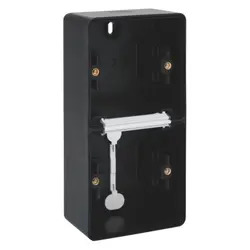 Niko New Hydro Zwart Opbouwdoos 2-V 2x Soepele Ingangen 761-83201