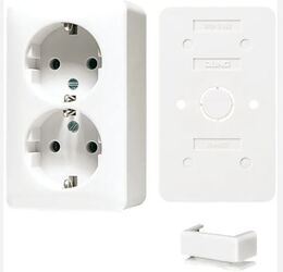 JUNG AP600 Echt Wit Opbouw R.A. 2-V WCD B6020AWW bodemplaat invoerstuk 1 JUNG AP600 Echt Wit Opbouw R.A. 2-V WCD B6020AWW bodemplaat invoerstuk