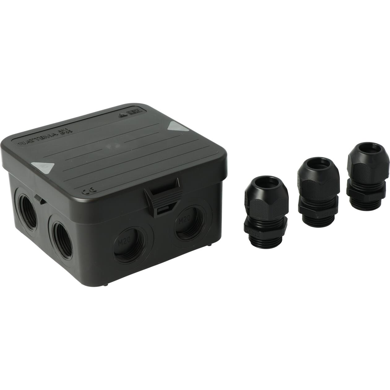 Attema Kabeldoos Ak1 Zwart 3X Wartels M25 IP65 AT2500.01 95X95X55